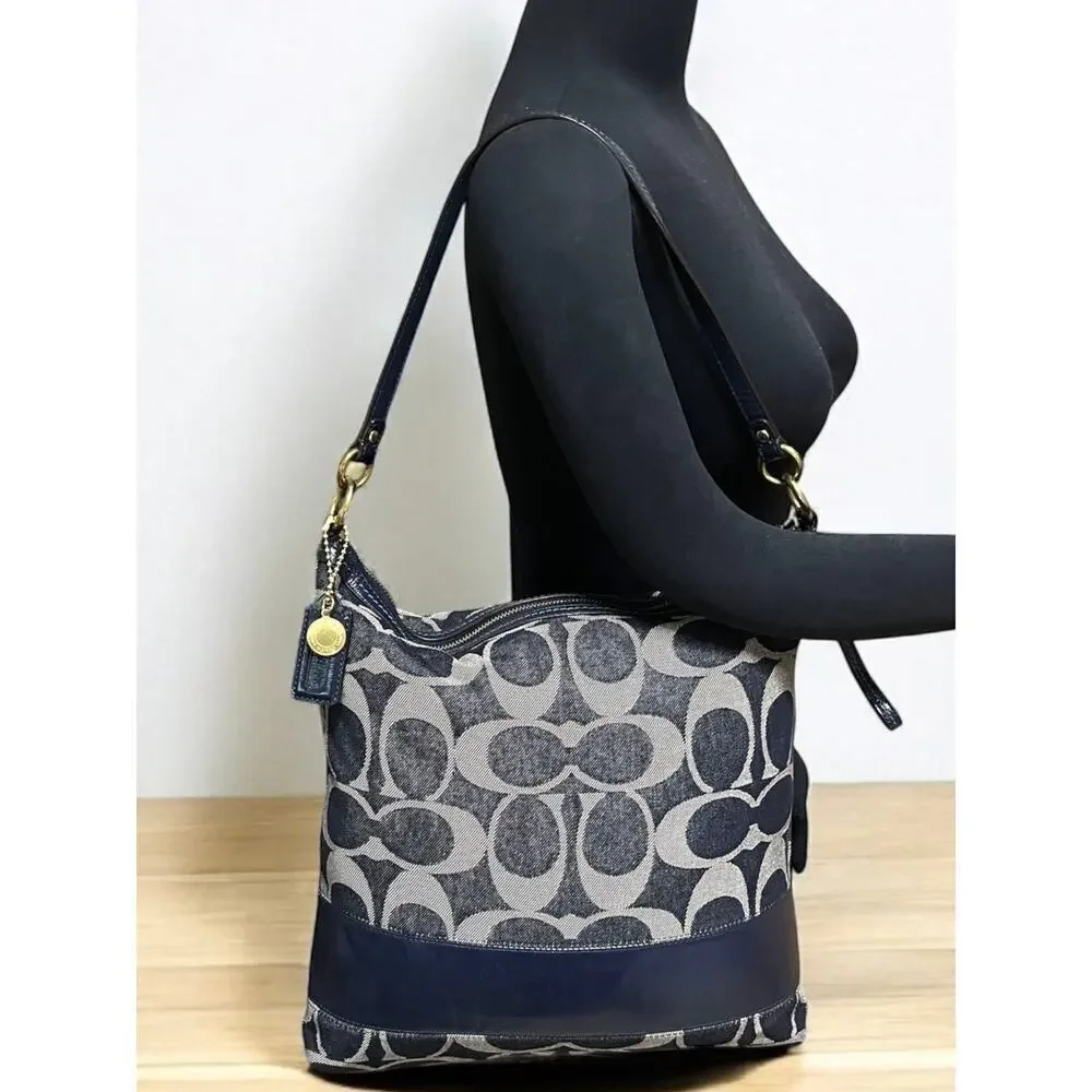 Y2K Coach 12549 Legacy Signature Denim Hobo Bag & 41718 Wristlet